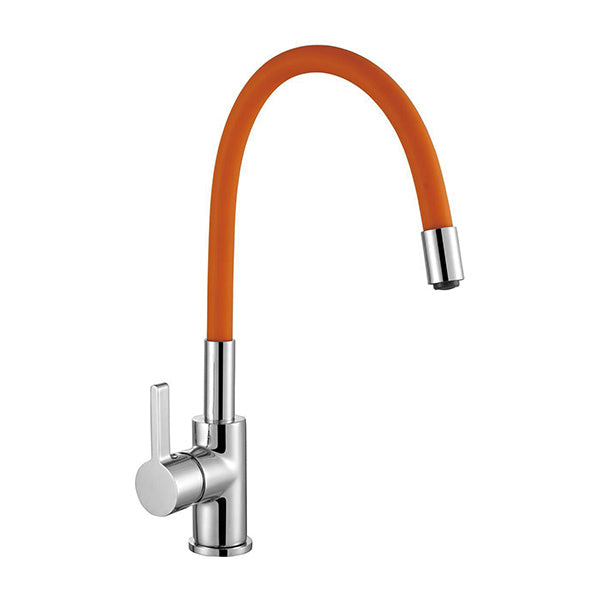 DEMM Lavelli Collection Einhebel-Spültischmischer mit seitlichem Hebel und verstellbarem flexiblem Auslauf in Chrom