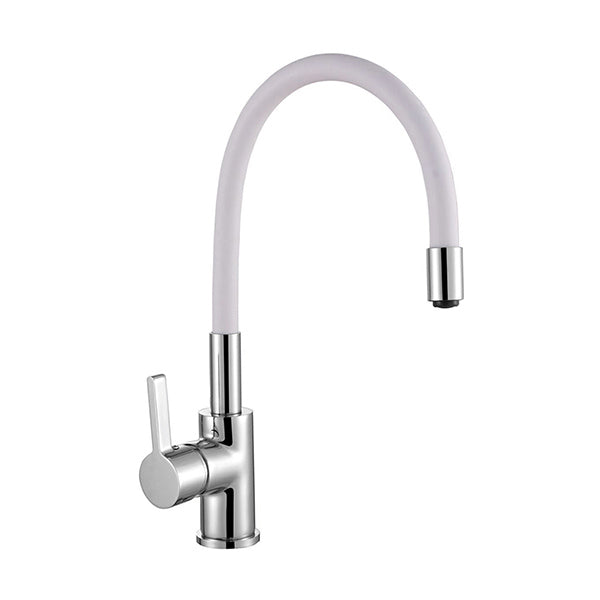 DEMM Lavelli Collection Einhebel-Spültischmischer mit seitlichem Hebel und verstellbarem flexiblem Auslauf in Chrom