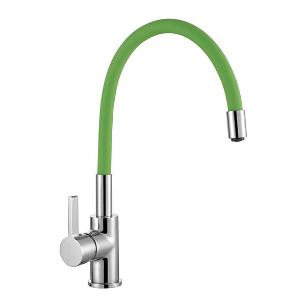 DEMM Lavelli Collection Einhebel-Spültischmischer mit seitlichem Hebel und verstellbarem flexiblem Auslauf in Chrom