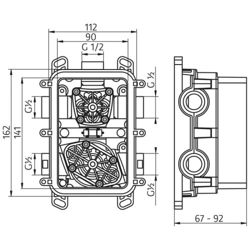 HSK Universal Unterputz Einbaubox Thermostat Art.Nr: 1100170