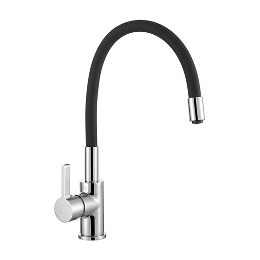 DEMM Lavelli Collection Einhebel-Spültischmischer mit seitlichem Hebel und verstellbarem flexiblem Auslauf in Chrom