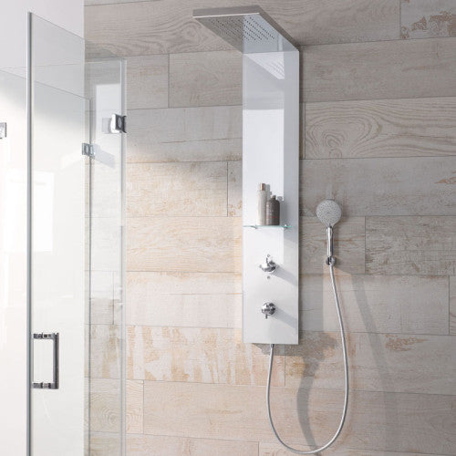 HSK Shower und Co Duschpaneel Lavida Wall 2.0 - Traverse mit integrierter Regenbrause, Echtglas-Front Art.Nr: 1900020